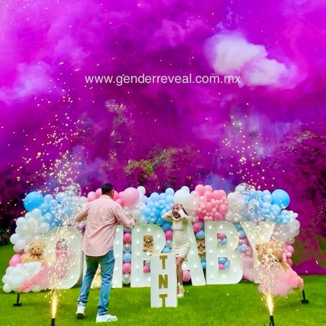 Gender Reveal Toluca - revelación de sexo con globos y confeti